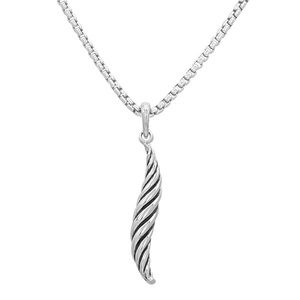 David Yurman Silver Twisted cable Drop 20" Necklace